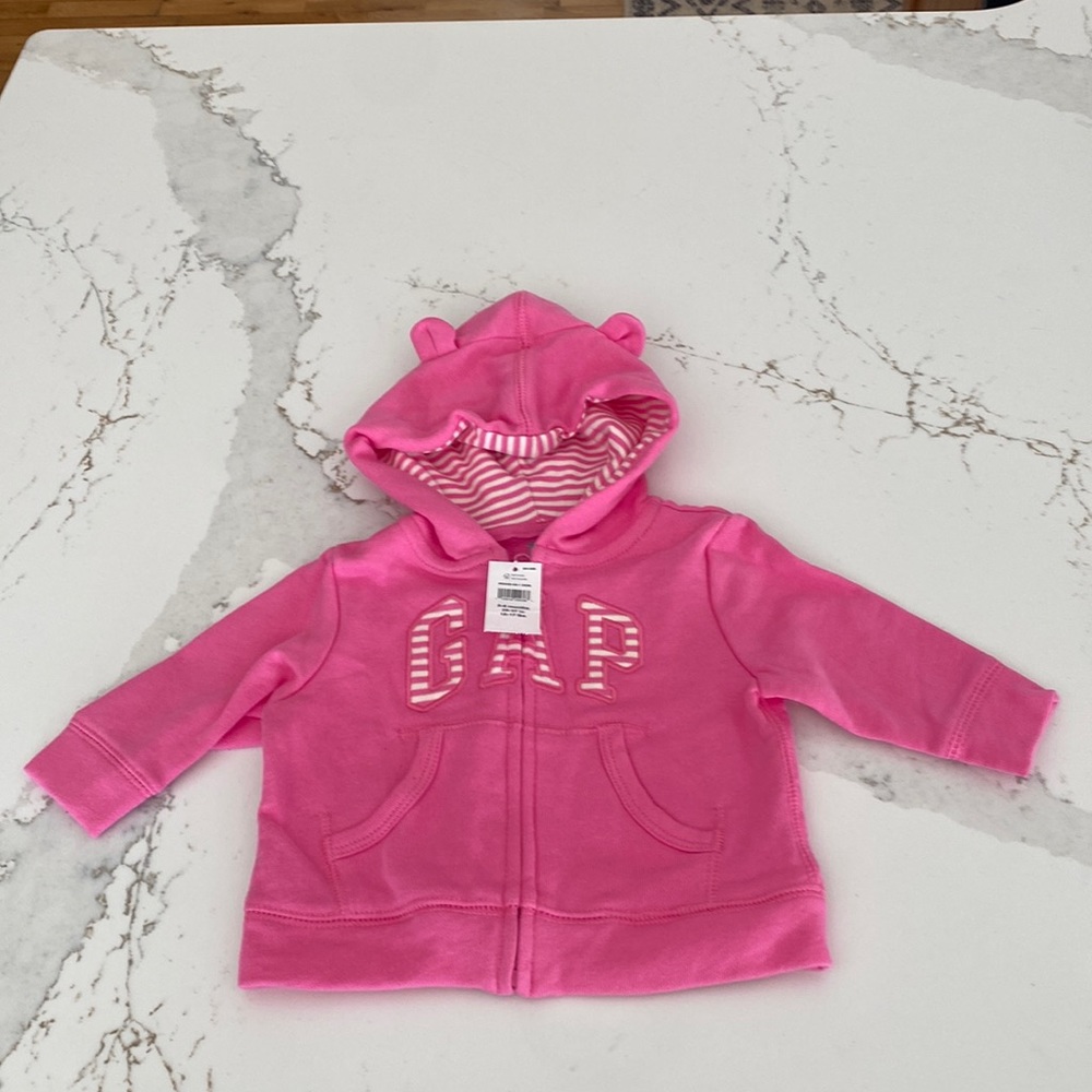 NWT‼️Baby Gap Zipper Sweatshirt Hoodie with Bear Ears 💕